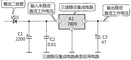 三端稳压器7805接线图