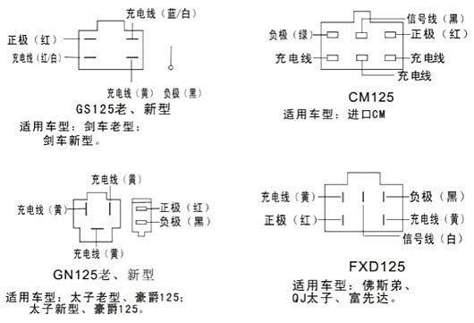 摩托车整流器接线图