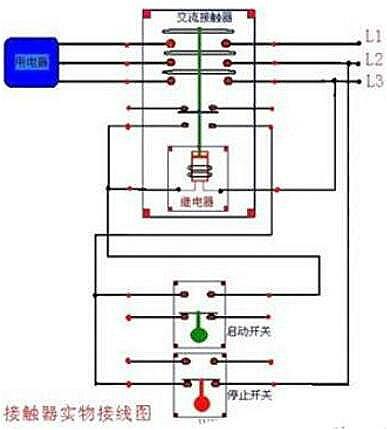 220V接触器实物接线图,接触器