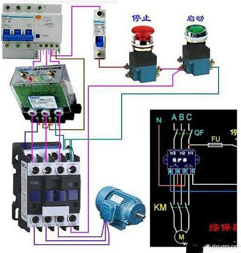 220V接触器实物接线图,接触器