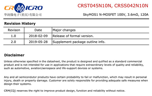 CRSS042N10N参数