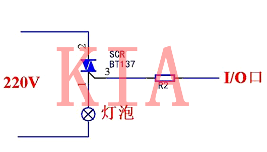 可控硅三极管MOS管单片机控制220V交流电通断电路图-KIA MOS管