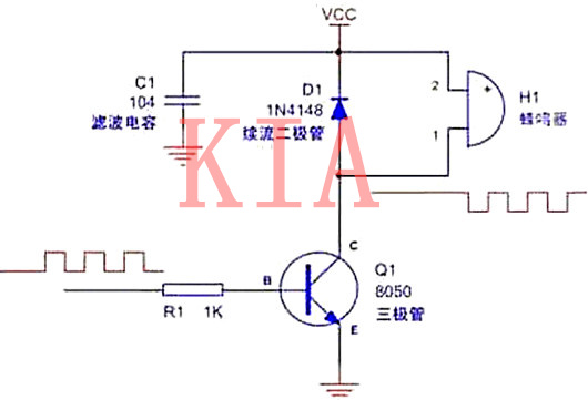 详解蜂鸣器及蜂鸣器驱动电路图-KIA MOS管