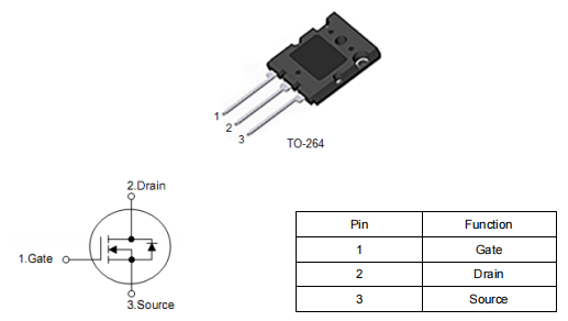 电机驱动mos管,27A 800V TO264,KNK7880A参数引脚图-KIA MOS管