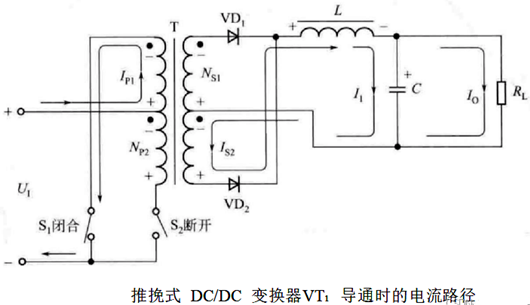 推挽式变换器,电路
