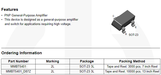 mmbt5401参数,引脚图,mmbt5401资料手册-KIA MOS管